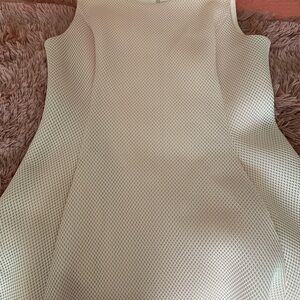 DKNY Cream Textured Sleeveless Mini Dress